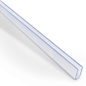 Perfil plástico U friso box em PVC cristal