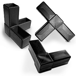 Kit conectores de plástico para metalon de 20x20 mm - 3 L, 3 Y e 3 T