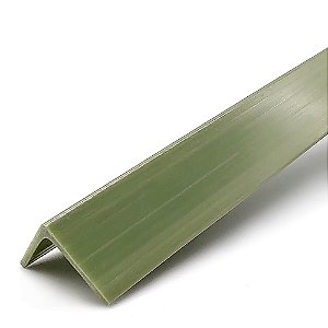 Perfil plástico L cantoneira 16x16 mm em PVC verde camurça