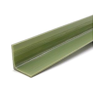 Perfil plástico L cantoneira 22x22 mm em PVC verde camurça