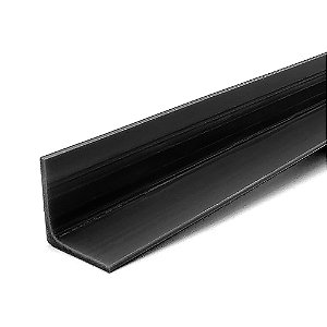 Perfil plástico L cantoneira de proteção 40x40 mm em PVC preto
