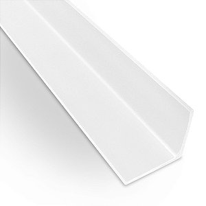 Perfil plástico L cantoneira 19x19 mm em PS ou PVC