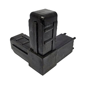 Conector Y preto para estruturas de metalon e alumínio de 1" (25 mm)