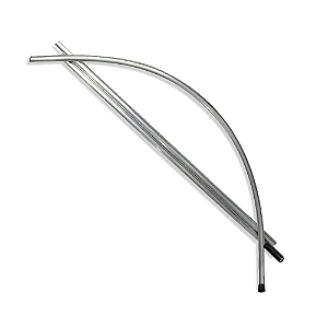 Haste de alumínio para wind banner: 2 partes reta 5/8" 1 parte curva 1/2"