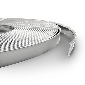 Perfil trim 1/2" prata 25 mts de acetato com alma de alumínio
