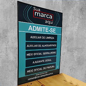 Placa de vagas admite-se 50x70 cm para 4 cargos expostos