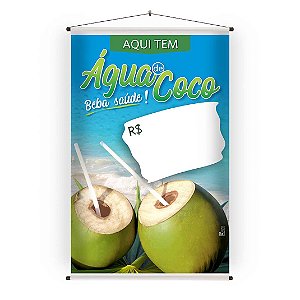 Banner água de coco 40x60 cm em lona para PDV
