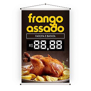 Banner frango assado 40x60 cm em lona para PDV