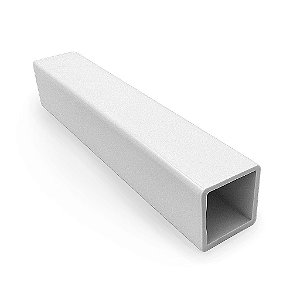 Perfil tubo quadrado em PVC branco 22x22 mm barra com 2 metros