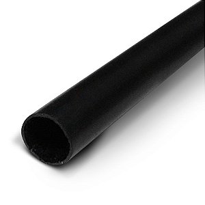 Perfil plástico tubo redondo 5/8 (16,2 mm) preto em poliestireno preto 3 metros