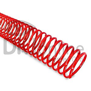 Espiral PVC para encadernação 14 mm vermelho pacote com 100 unidades - ideal para 85 folhas