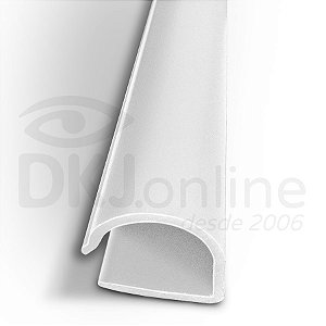 Perfil plástico C caderninho 15 mm em PS ou PVC de 30 cm a 3 mts