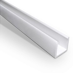 Perfil plástico U 12 x 12 mm em PS ou PVC