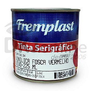 Vinílica fosca - tinta serigráfica base resinas vinílicas vermelho vivo 225 ml