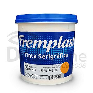 Hidro Mix - Tinta serigráfica base água laranja para tecido sintético e algodão claro e escuro 1 Kg