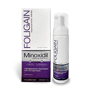 Foligain Minoxidil 2% Espuma - 3 mês de tratamento 177 g
