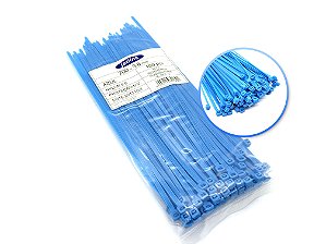 Kit Abraçadeiras Cinto Plástico Nylon 100 Un 3,6 Mm X 200 Mm Azul