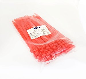 Kit Abraçadeiras Nylon 100 Un 8,0 Mm X 200 Mm Vermelha