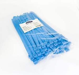 Kit Abraçadeiras Nylon 500 Un 8,0 Mm X 200 Mm Azul