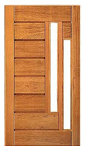 Porta horizontal com visor duplo angelim pedra