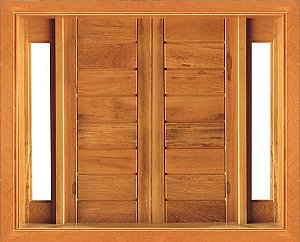 Janela de abrir com visor lateral em Angelim Pedra - 140 x 110 x 14cm