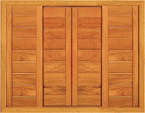 Janela de correr com 4 folhas em Angelim Pedra - 150 x 110 x 14cm