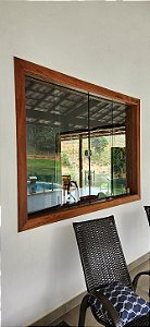 Janela modelo Blindex em Angelim Pedra 150 x 110 x 14 (Perfil embutido)