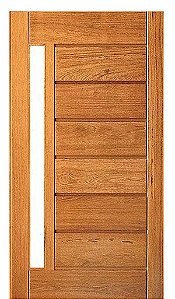 Porta Pivotante horizontal com visor reto 100 x 210cm em Angelim Pedra