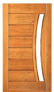 Porta Pivotante com visor curvo 100 x 210cm em Angelim Pedra