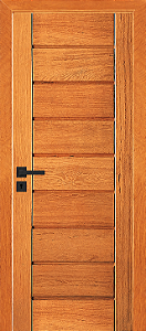 Kit porta Interna Horizontal com batente e alisar 7cm em Angelim Pedra 80 x 210 x 14cm
