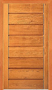 Kit Porta Pivotante Horizontal com batente e alisar 10cm em Angelim Pedra 100 x 210 x 18cm