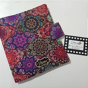 Capa para Fichario Planner de Tecido com Bolsos e Estojo A5