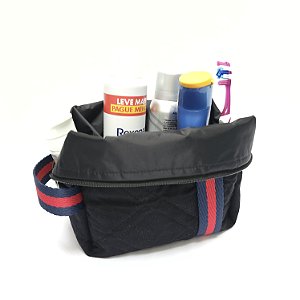 Necessaire Box que vira cestinha de Tecido com Forro Impermeável