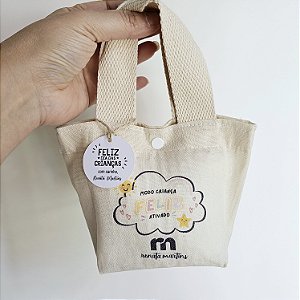 Mini Sacolinha de Algodão Cru Sob Medida e Personalizada