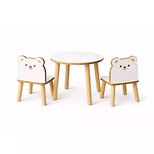 Mesa com duas cadeiras modelo urso