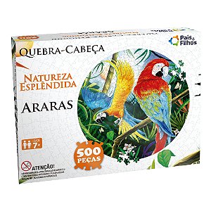 Quebra-cabeça Redondo 500P Araras - Pais & Filhos