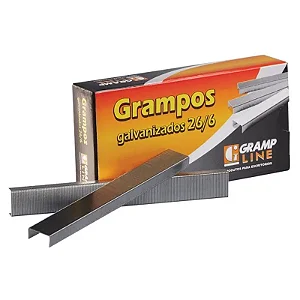 Grampos Galvanizado 26/6 Para Grampeador GrampLine - Caixa C/5000 Unidades