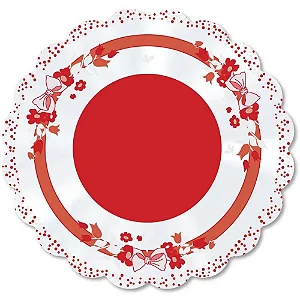 Poli Redondo - Laço Vermelho 48cm | 50 Unidades