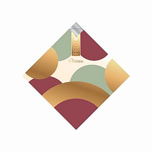 Saco Para Ovo de Páscoa Pratik Metalizado Chic Merlot Ouro 35X35CM | 25 Unidades