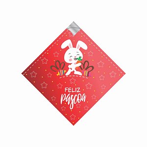 Saco Para Ovo De Páscoa Pratik Metalizado Alegria Vermelho 35X35CM | 25 Unidades
