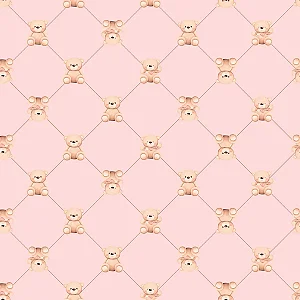 Saco Para Presente Perolado Ursinho Botonê Rosa 20x29 CM | 50 Unidades