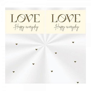 Saco Para Cesta Celofane 45x59CM Decorado New Love Marfim | 50 Unidades