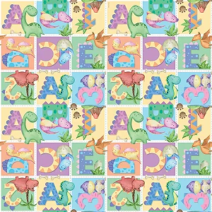 Saco Para Presente Perol Abc Dino Colorido 30X44CM | 25 Unidades