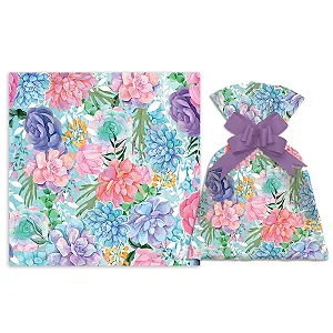 Saco Para Presente Perolado Primavera 30X45CM | 50 Unidades