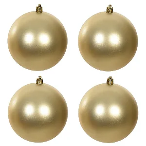 Kit Tubo Bola de Natal Fosca Ouro 10CM | 4 Unidades