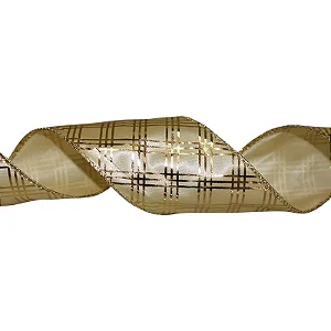 Fita de Natal Aramada Dourada 63mm 9,14M