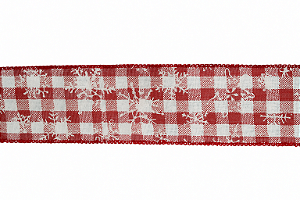 Fita De Natal Aramada 63mm x 9,14m Xadrez Vermelho