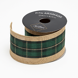 Fita Aramada Xadrez 914cm x 6.3cm Master Christmas Premium