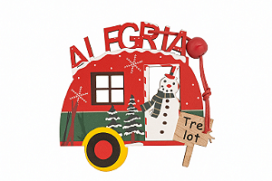 Pendente Carro Natalino Boneco de Neve 7cmx0,5cmx6cm