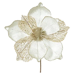 Flor Natalina Magnolia Champanhe 24CM